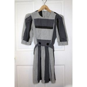 80s Vintage Prairie Bib Dress